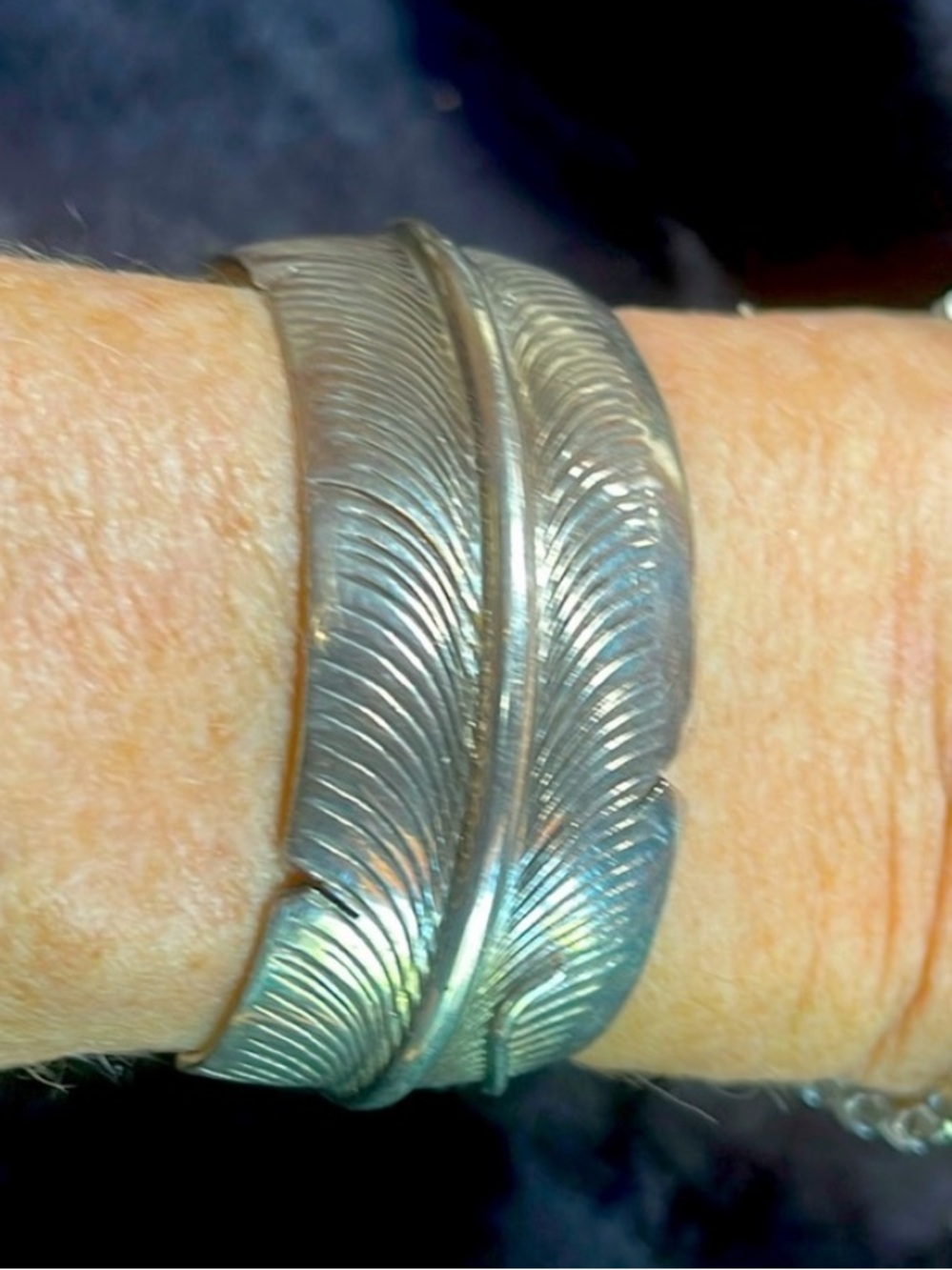 Sterling Silver Feather Cuff Bracelet - Women's Silver Bracelet